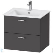 Тумба под раковину Duravit XBase 600х552х475 подвесная, 2 ящика, графит матовый XB612004949