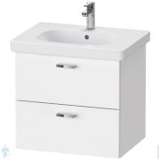 Тумба под раковину Duravit XBase 600х560х458 подвесная, 2 ящика, белый матовый XB618901818