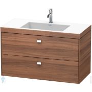 Тумба c раковиной Duravit Brioso 1000х480х613 подвесная, 1 отв.под смес., орех натур. BR4607O1079