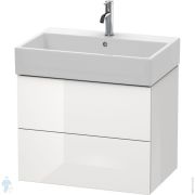 Тумба под раковину Duravit L-Cube 684х544х459 подвесная, 2 ящика, белый глянец LC627602222