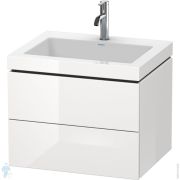 Тумба с умывальником Duravit L-Cube 600х500х480 2 ящика, 1 отвер. под смес., белый глянец LC6926O2222