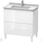 Тумба под раковину Duravit L-Cube 820х712х469 напольная, 2 ящика, белый глянец LC660902222