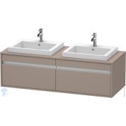 Тумба под умывальник Duravit Ketho 1400х426х550 подвесная, 2 выреза, 2 ящика, базальт мат. KT6797B4343