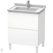 Тумба под раковину Duravit L-Cube 670х712х469 напольная, 2 ящика, белый глянец LC660802222