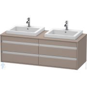 Тумба под умывальник Duravit Ketho 1400х496х550 подвесная, 2 выреза, 4 ящика, базальт мат. KT6757B4343