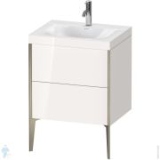 Тумба с умывальником Duravit XViu 600х480х610 напольная, 2 ящика, белый глянец/шампань XV4709OB122C