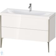 Тумба с умывальником Duravit XViu 1200х480х610 напольная, 2 ящика, белый глянец/шампань XV4712OB122C