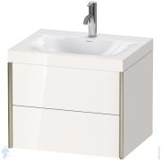 Тумба с умывальником Duravit XViu 600х480х503 2 ящика, белый глянец/шампань XV4614OB122C