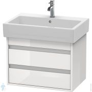 Тумба под умывальник Duravit Ketho 650х480х440 подвесная, 2 ящика, белый глянец KT662402222