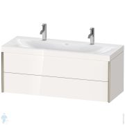 Тумба с умывальником Duravit XViu 1200х480х503 2 ящика, белый глянец/шампань XV4618OB122C