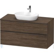 Тумба под раковину Duravit D-Neo 1200х550х644 подвесная, 2 ящика, орех темный DE4969004210000