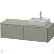 Тумба под раковину справа Duravit XSquare 1400х400х548 подвесная, 2 ящика, каменно-серая XS4903R9292