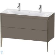 Тумба с умывальником Duravit XViu 1200х480х610 напольная, 2 ящ, фланелево-серый/шампань XV4713OB190C