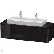 Тумба под раковину Duravit XSquare 1400х400х548 подвесная, 4 ящика, черный глянец XS4915M4040