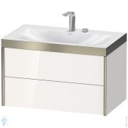Тумба с умывальником Duravit XViu 800х503х480 2 ящика, белый глянец/шампань XV4615EB122P