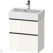 Тумба под раковину Duravit D-Neo 584х625х372 подвесная, 2 ящика, белый глянец DE4329004220000