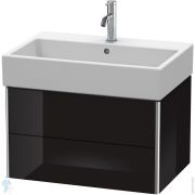 Тумба под раковину Duravit XSquare 684х397х460 подвесная, 2 ящика, черный глянцевый лак XS419404040