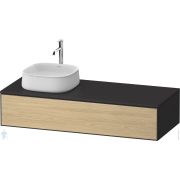 Тумба под раковину Duravit Zencha 281х1300х550мм, подвесная, цвет нат. дуб/черный ZE4812L30800000