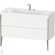 Тумба с умывальником Duravit XViu 1200х480х610 напольная, 2 ящика, белый мат./шампань XV4712EB118C