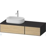 Тумба под раковину Duravit Zencha 281х1300х550мм, подвесная, нат.дуб/черный ZE4816030800000