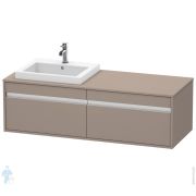 Тумба под умывальник Duravit Ketho 1400х426х550 подвесная, левая, 2 ящика, базальт мат. KT6797L4343