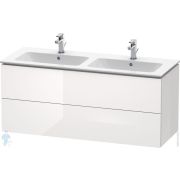 Тумба под раковину Duravit L-Cube 1290х550х481 подвесная, 2 ящика, белый глянец LC625802222