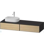 Тумба под раковину Duravit Zencha 281х1600х550мм, подвесная, цвет нат.дуб/черный ZE4814L30800000