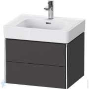 Тумба под раковину Duravit XSquare 584х397х470 подвесная, 2 ящика, графит матовый XS4378049490000