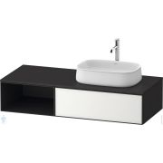 Тумба под раковину Duravit Zencha 281х1300х550мм, подвесная, цвет белый/черный ZE4819064800000