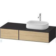 Тумба под раковину Duravit Zencha 281х1300х550мм, подвесная, цвет нат.дуб/черный ZE4817030800000