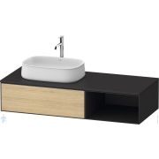 Тумба под раковину Duravit Zencha 281х1300х550мм, подвесная, цвет нат.дуб/черный ZE4818030800000