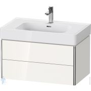 Тумба под раковину Duravit XSquare 784х397х470 подвесная, 2 ящика, белый глянц. XS4399022220000