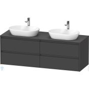 Тумба под умывальник Duravit Ketho.2 568x1600x550 подвесная, 4 ящика, графит матовый K24899B49490000