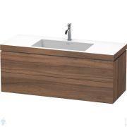 Тумба с умывальником Duravit L-Cube 1200х500х480 2 ящ, 1 отв. под смес, орех матовый LC6929O7979