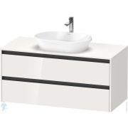 Тумба под умывальник Duravit Ketho.2 568x1200x550 подвесная, 2 ящика, белый глянец K24897022220000