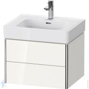 Тумба под раковину Duravit XSquare 584х397х470 подвесная, 2 ящика, белый глянц. XS4378022220000