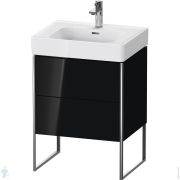 Тумба под раковину Duravit XSquare 731х584х470 напольная, 2 ящика, черный глянц. XS4527040400000