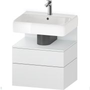 Тумба под раковину Duravit Qatego 590х470мм подвесная, 2 ящ., подсветка, белый мат. QA4393018180010