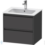 Тумба под умывальник Duravit Ketho.2 550x610x480 подвесная, 2 ящика, графит матовый K25262049490000