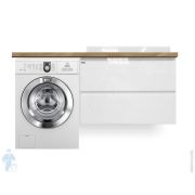Тумба со столешницей Estet Malibu Luxe 1550х500 к стир.машине, подвесная, 2 ящика,правая ФР-00007114