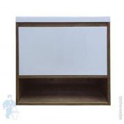 Тумба с раковиной Estet Monaсo Wood (698х476х607) подвесная, 1 ящик, дерево/белый ФР-00010679