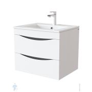 Тумба с умывальником IDDIS Cloud 603х465х500 подвесная, 2 ящика, белый CLO60W0i95K