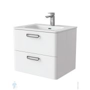 Тумба с умывальником IDDIS Brick 600х470х500 подвесная, 2 ящика, белый BRI60W0i95K