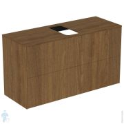 Тумба под раковину Ideal Standard CONCA (1000x373x550) 2 ящика, темный орех, стол с вырезом T3948Y5