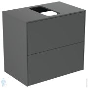 Тумба под раковину Ideal Standard CONCA (600x373x550) 2 ящика, антрацит, столешн с вырезомT3946Y2