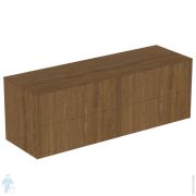 Тумба под раковину Ideal Standard CONCA (1585х505х550) 4 ящика, темный орех, со столешницей T4325Y5