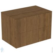 Тумба под раковину Ideal Standard CONCA (800x505x550) 2 ящика, темный орех, со столешницей T4322Y5