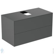 Тумба под раковину Ideal Standard CONCA (1000x505x550) 2 ящика, антрацит, столешн с вырезом T3942Y2