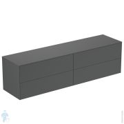 Тумба под раковину Ideal Standard CONCA (1985x505x550) 4 ящика, антрацит, со столешницей T4326Y2