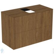 Тумба под раковину Ideal Standard CONCA (800x373x550) 2 ящика, темный орех, столеш с вырезом T3947Y5